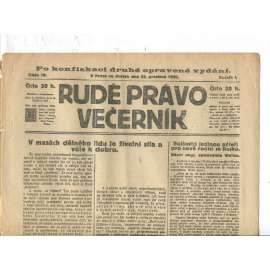 Rudé právo Večerník, ročník I., číslo 79/1920 - staré noviny - [komunisté, komunismus]