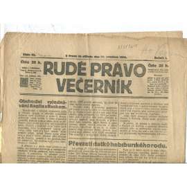Rudé právo Večerník, ročník I., číslo 82/1920 - staré noviny - [komunisté, komunismus]