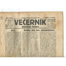 Rudé právo Večerník, ročník I., číslo 4/1920 - staré noviny - [komunisté, komunismus]