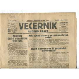 Rudé právo Večerník, ročník I., číslo 6/1920 - staré noviny - [komunisté, komunismus]