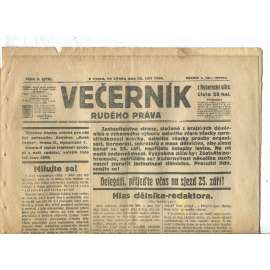 Rudé právo Večerník, ročník I., číslo 3/1920 - staré noviny - [komunisté, komunismus]