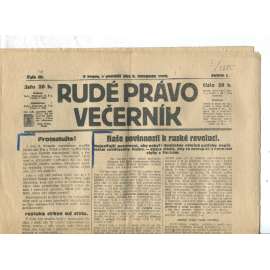Rudé právo Večerník, ročník I., číslo 40/1920 - staré noviny - [komunisté, komunismus]