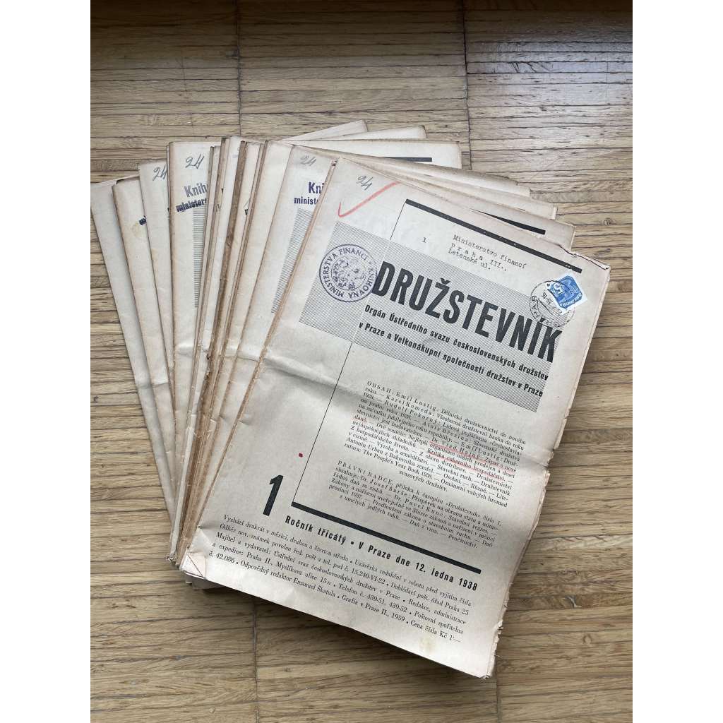 Družstevník, ročník XXX., čísla 1-24/1938 (družstvo, družstva, časopis) - kompletní