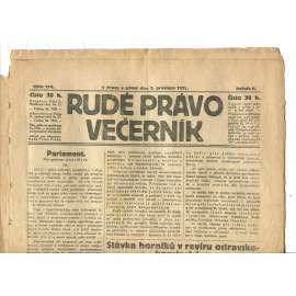 Rudé právo Večerník, ročník II., číslo 274/1921 - staré noviny - [komunisté, komunismus]