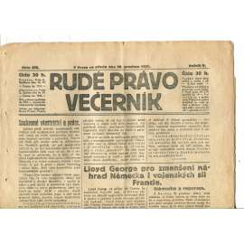 Rudé právo Večerník, ročník II., číslo 293/1921 - staré noviny - [komunisté, komunismus]