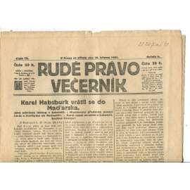 Rudé právo Večerník, ročník II., číslo 72/1921 - staré noviny - [komunisté, komunismus]