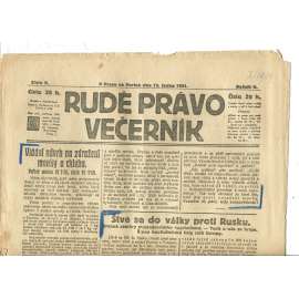Rudé právo Večerník, ročník II., číslo 9/1921 - staré noviny - [komunisté, komunismus]