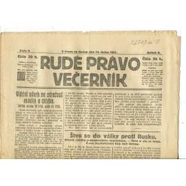 Rudé právo Večerník, ročník II., číslo 9/1921 - staré noviny - [komunisté, komunismus]