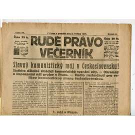 Rudé právo Večerník, ročník II., číslo 99/1921 - staré noviny - [komunisté, komunismus]