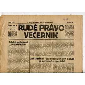 Rudé právo Večerník, ročník II., číslo 107/1921 - staré noviny - [komunisté, komunismus]