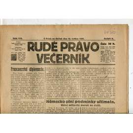 Rudé právo Večerník, ročník II., číslo 112/1921 - staré noviny - [komunisté, komunismus]