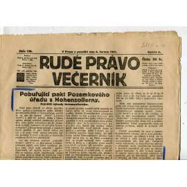 Rudé právo Večerník, ročník II., číslo 126/1921 - staré noviny - [komunisté, komunismus]