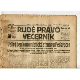 Rudé právo Večerník, ročník II., číslo 144/1921 - staré noviny - [komunisté, komunismus]