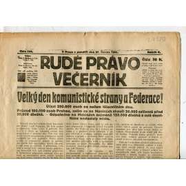 Rudé právo Večerník, ročník II., číslo 144/1921 - staré noviny - [komunisté, komunismus]