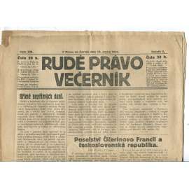 Rudé právo Večerník, ročník II., číslo 186/1921 - staré noviny - [komunisté, komunismus]