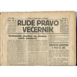 Rudé právo Večerník, ročník II., číslo 203/1921 - staré noviny - [komunisté, komunismus]