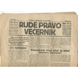 Rudé právo Večerník, ročník II., číslo 205/1921 - staré noviny - [komunisté, komunismus]