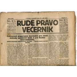 Rudé právo Večerník, ročník II., číslo 212/1921 - staré noviny - [komunisté, komunismus]
