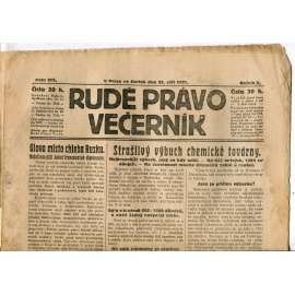 Rudé právo Večerník, ročník II., číslo 215/1921 - staré noviny - [komunisté, komunismus]