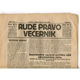 Rudé právo Večerník, ročník II., číslo 217/1921 - staré noviny - [komunisté, komunismus]