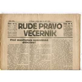 Rudé právo Večerník, ročník II., číslo 202/1921 - staré noviny - [komunisté, komunismus]