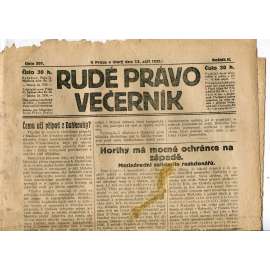 Rudé právo Večerník, ročník II., číslo 207/1921 - staré noviny - [komunisté, komunismus]