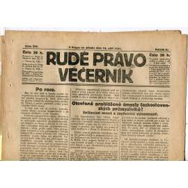 Rudé právo Večerník, ročník II., číslo 208/1921 - staré noviny - [komunisté, komunismus]