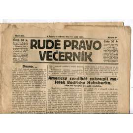 Rudé právo Večerník, ročník II., číslo 211/1921 - staré noviny - [komunisté, komunismus]