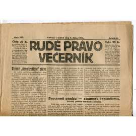 Rudé právo Večerník, ročník II., číslo 227/1921 - staré noviny - [komunisté, komunismus]