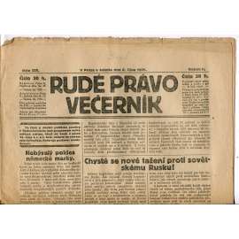 Rudé právo Večerník, ročník II., číslo 228/1921 - staré noviny - [komunisté, komunismus]