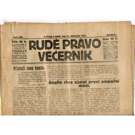 Rudé právo Večerník, ročník II., číslo 256/1921 - staré noviny - [komunisté, komunismus]
