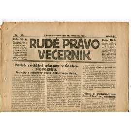 Rudé právo Večerník, ročník II., číslo 263/1921 - staré noviny - [komunisté, komunismus]