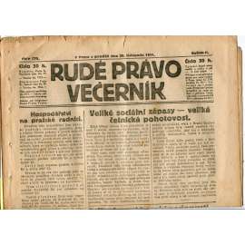 Rudé právo Večerník, ročník II., číslo 270/1921 - staré noviny - [komunisté, komunismus]