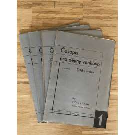 Časopis pro dějiny venkova, roč. XXI., číslo 1-4 / 1934 (kompletní ročník)
