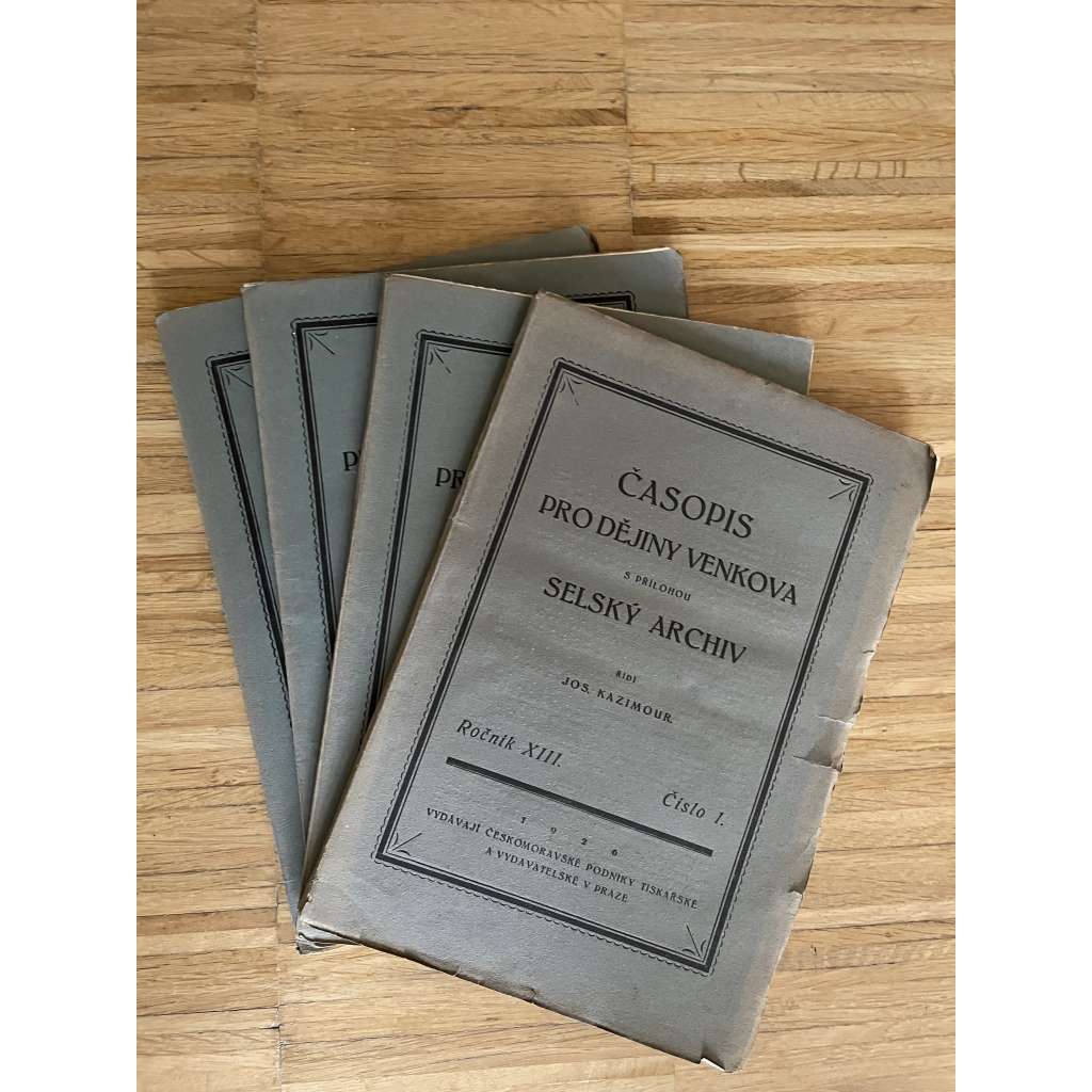 Časopis pro dějiny venkova, roč. XIII., číslo 1-4 / 1926 (kompletní ročník) Časopis pro dějiny venkova, roč. XIII., číslo 1-4 / 1926 (kompletní ročník)