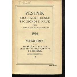 Věstník Královské české společnosti nauk 1936. Třída filosoficko-historicko-filologická