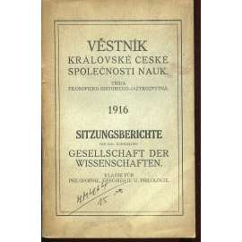 Věstník Královské české společnosti nauk 1916. Třída filosoficko-historicko-jazykozpytná