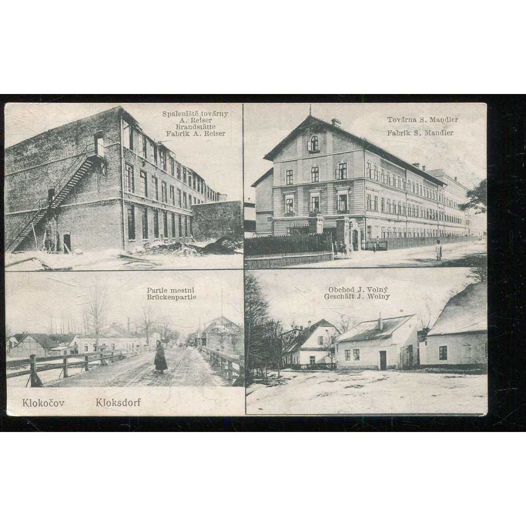 Klokočov, Kloksdorf, Příbor, Nový Jičín, továrna po požáru Klokočov, Kloksdorf, Příbor, Nový Jičín, továrna po požáru