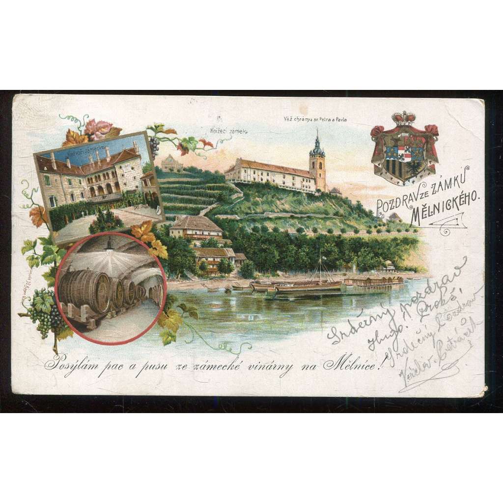 Mělník, litografie, koláž Mělník, litografie, koláž