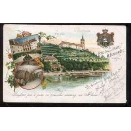 Mělník, litografie, koláž