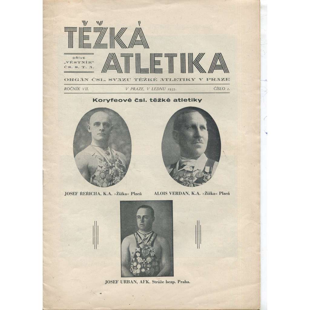 Těžká atletika, ročník VII., číslo I./1935 (časopis) - (vzpírání, zápas) Těžká atletika, ročník VII., číslo I./1935 (časopis) - (vzpírání, zápas)