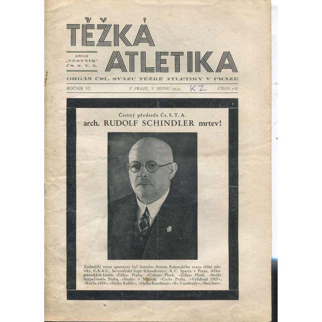 Těžká atletika, ročník VI., číslo 7-8./1934 (časopis) - (vzpírání, zápas) Těžká atletika, ročník VI., číslo 7-8./1934 (časopis) - (vzpírání, zápas)