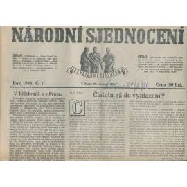 Národní sjednocení, číslo 7/1936 (noviny 1. republika)