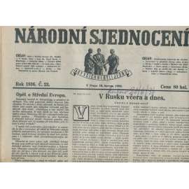 Národní sjednocení, číslo 23/1936 (noviny 1. republika)