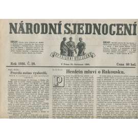 Národní sjednocení, číslo 29/1936 (noviny 1. republika)