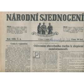 Národní sjednocení, číslo 4/1936 (noviny 1. republika) Národní sjednocení, číslo 4/1936 (noviny 1. republika)
