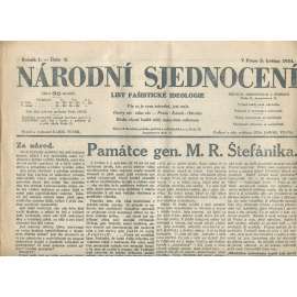 Národní sjednocení, ročník I., číslo 8/1934 (noviny 1. republika)