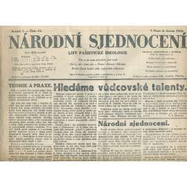 Národní sjednocení, ročník I., číslo 12/1934 (noviny 1. republika)