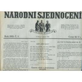 Národní sjednocení, číslo 1/1935 (noviny 1. republika) Národní sjednocení, číslo 1/1935 (noviny 1. republika)