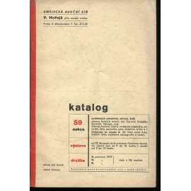 59. aukce uměleckých předmětů, obrazů a knih. Umělecká aukční síň V. Hořejš Mikulandská, Praha (katalog)